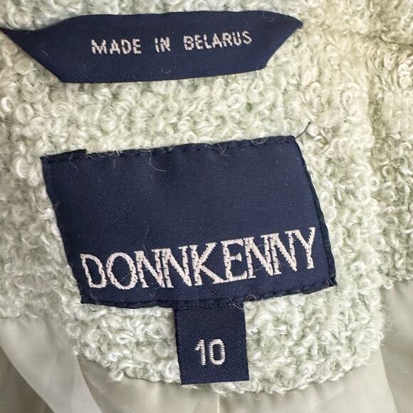 Vintage Donnkenny Wool Blend Boucle Elegant Green Women's Coat Size 10 - Picture 7 of 9